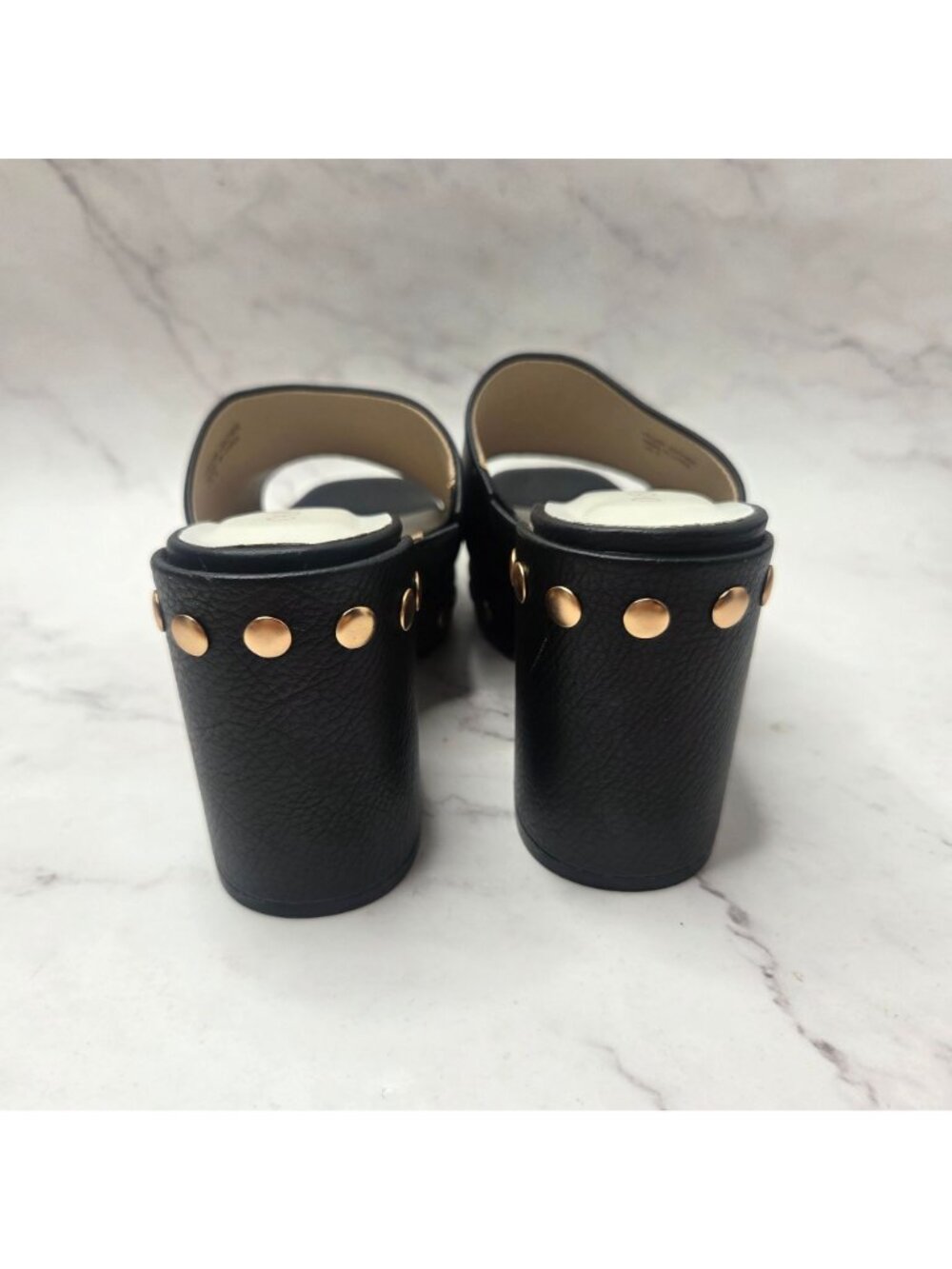 Oasis Society Leona Vegan Leather Studded Mule Platform Heelds Chunky Y2K 9 - Picture 4 of 8
